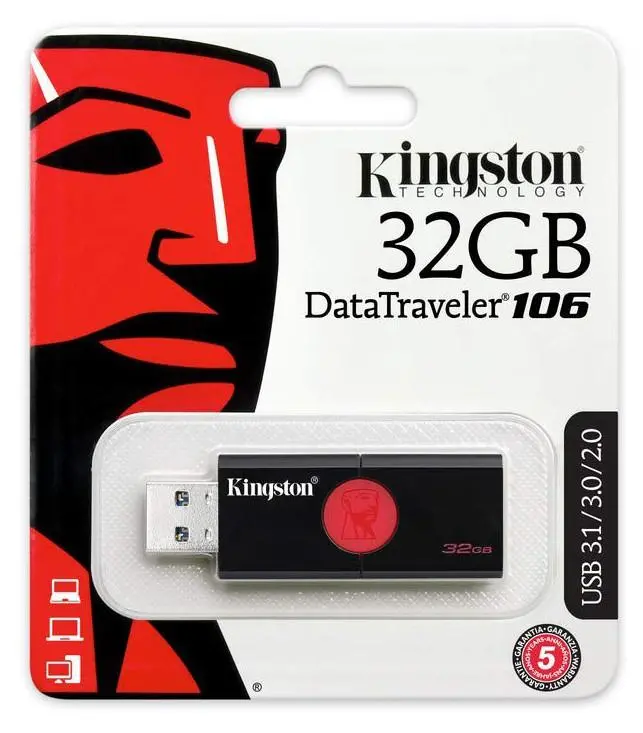 PenDrive Kingston DataTraveler 106 32GB USB 3.1 Czarno-czerwony