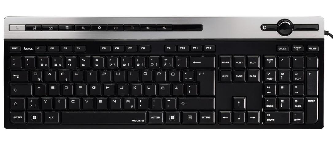 Klawiatura Hama Slimline Molina Czarny