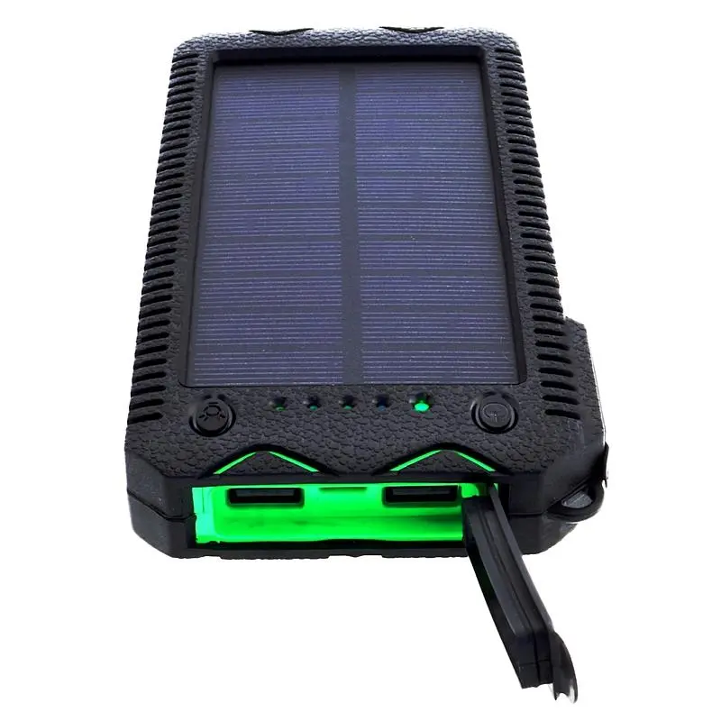 Powerbank solarny PowerNeed S12000G 12000mAh Czarno-zielony