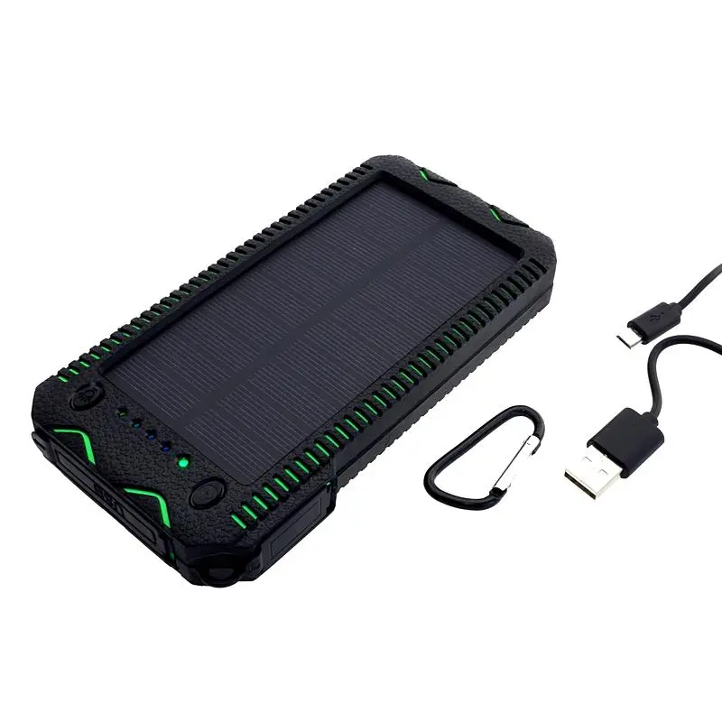 Powerbank solarny PowerNeed S12000G 12000mAh Czarno-zielony
