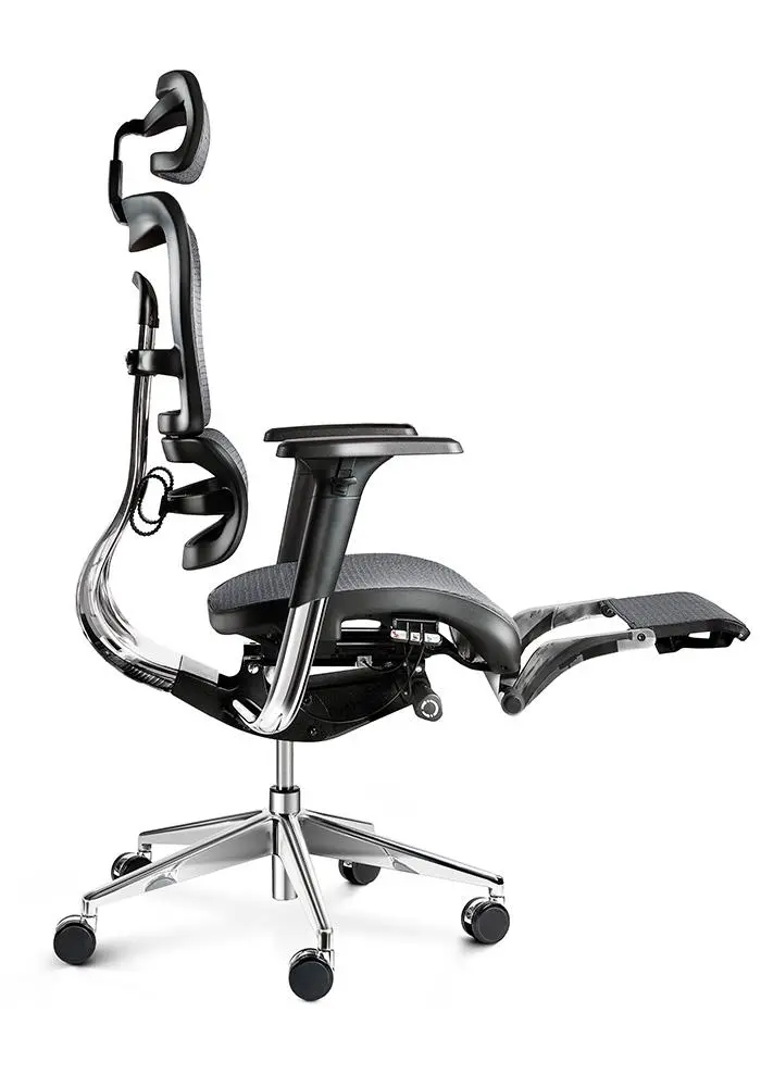 Fotel Diablo Chairs V-Master Normal Size Biurowy do 200kg Tkanina Czarno-szary