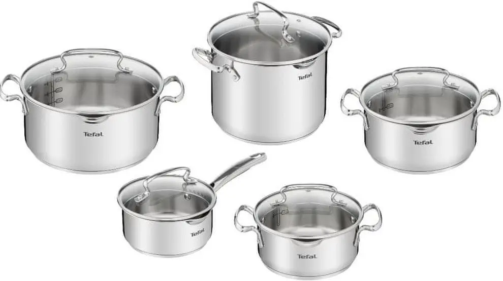 Zestaw garnków Tefal Duetto+ G719SA74 Indukcja Stal nierdzewna 10 elementów