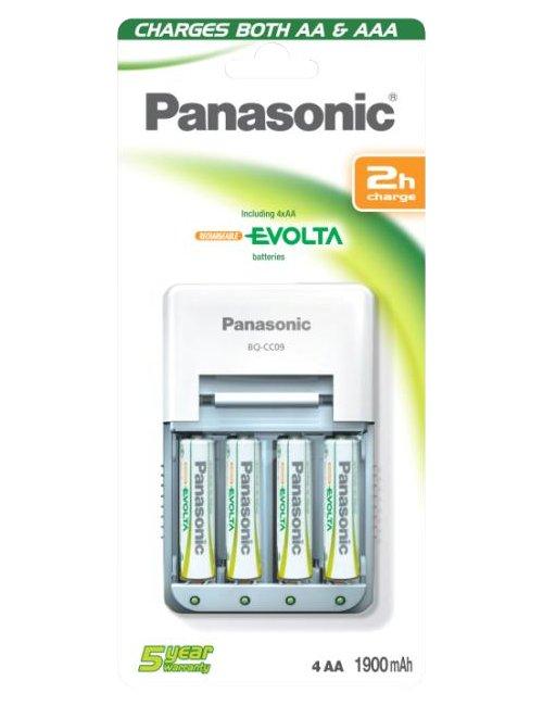 Ładowarka Panasonic BQ-CC09E + 4 akumulatory AA 1900 mAh