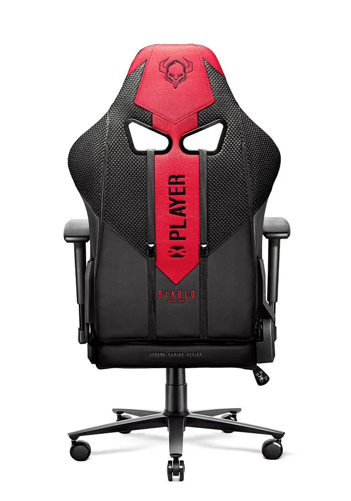 Fotel Diablo Chairs X-Player 2.0 Normal Size Gamingowy do 150kg Skóra ECO Tkanina Karmazynowo-antracytowy