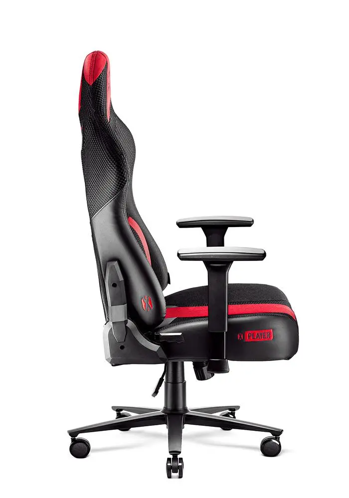Fotel Diablo Chairs X-Player 2.0 Normal Size Gamingowy do 150kg Skóra ECO Tkanina Karmazynowo-antracytowy