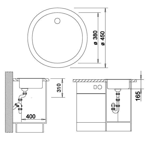 Zlewozmywak Blanco RONDO 511621 - biały - granitowy - wpuszczany w blat
