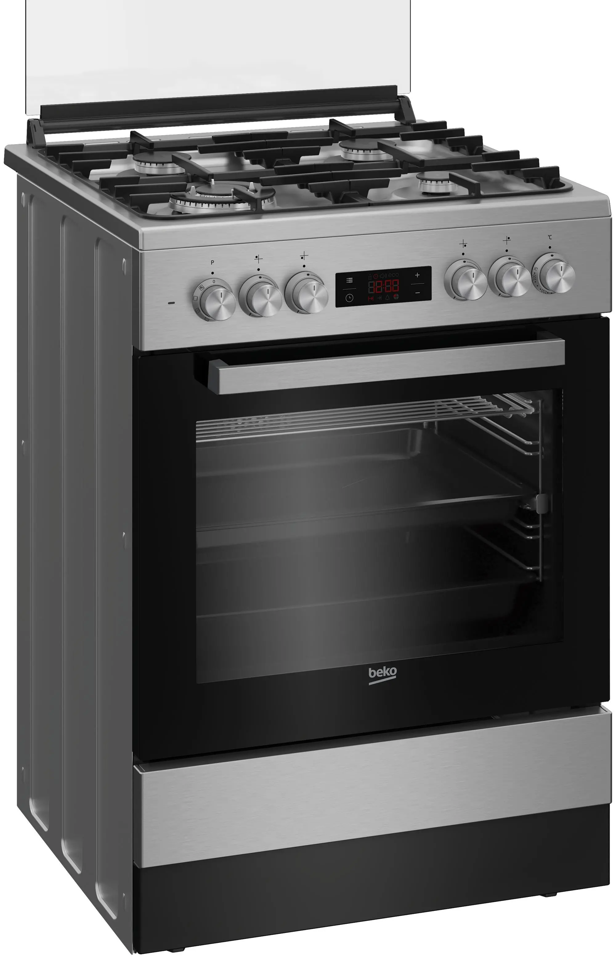 Kuchnia gazowo-elektryczna Beko FSMT61337DXDT Termoobieg Rożen