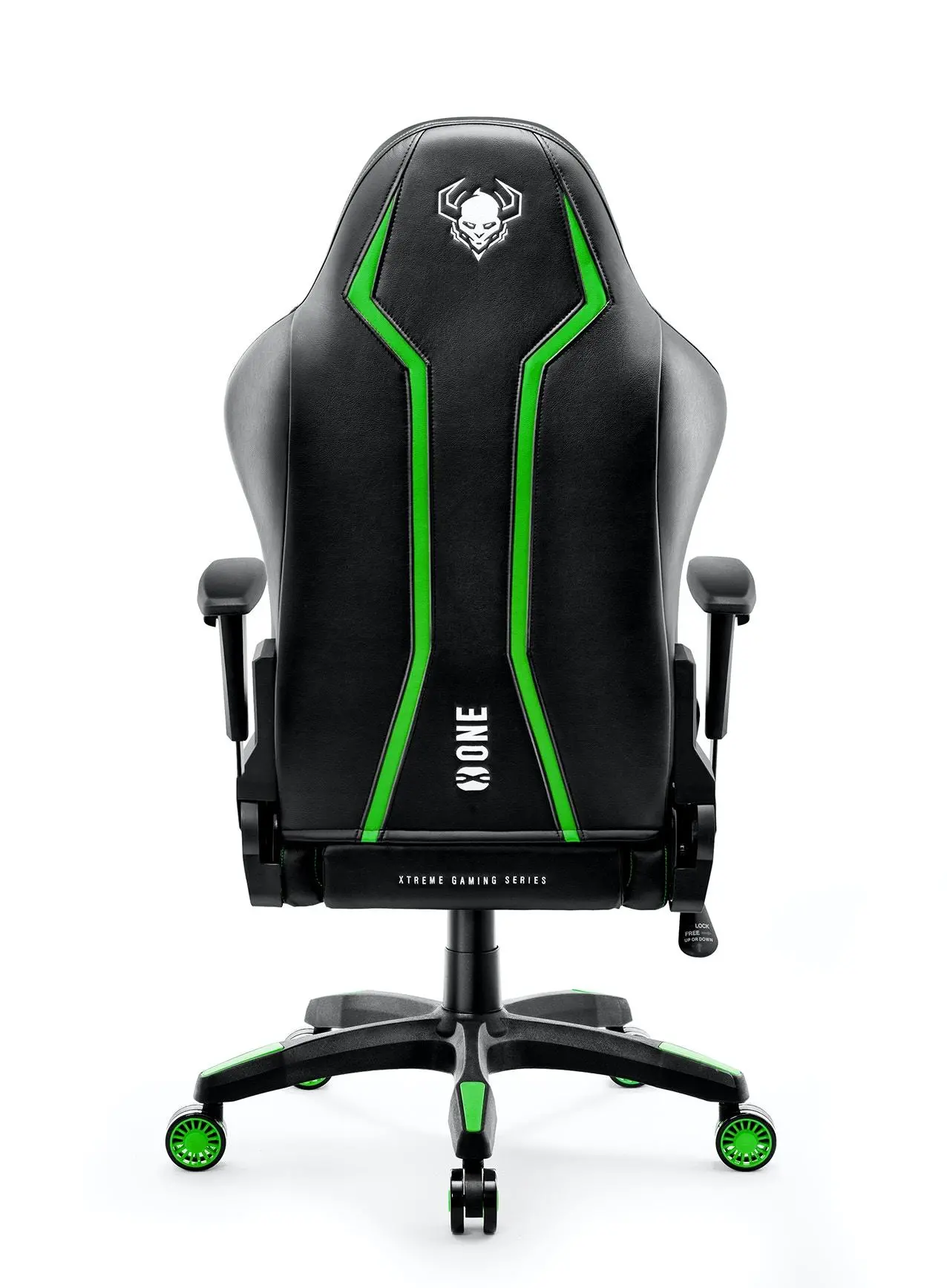 Fotel Diablo Chairs X-One 2.0 Normal Size Gamingowy do 136kg Skóra ECO Tkanina Czarno-zielony