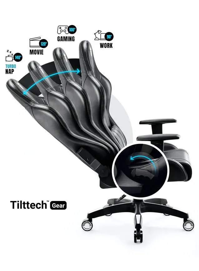 Fotel Diablo Chairs X-One 2.0 Normal Size Gamingowy do 136kg Skóra ECO Tkanina Czarno-biały