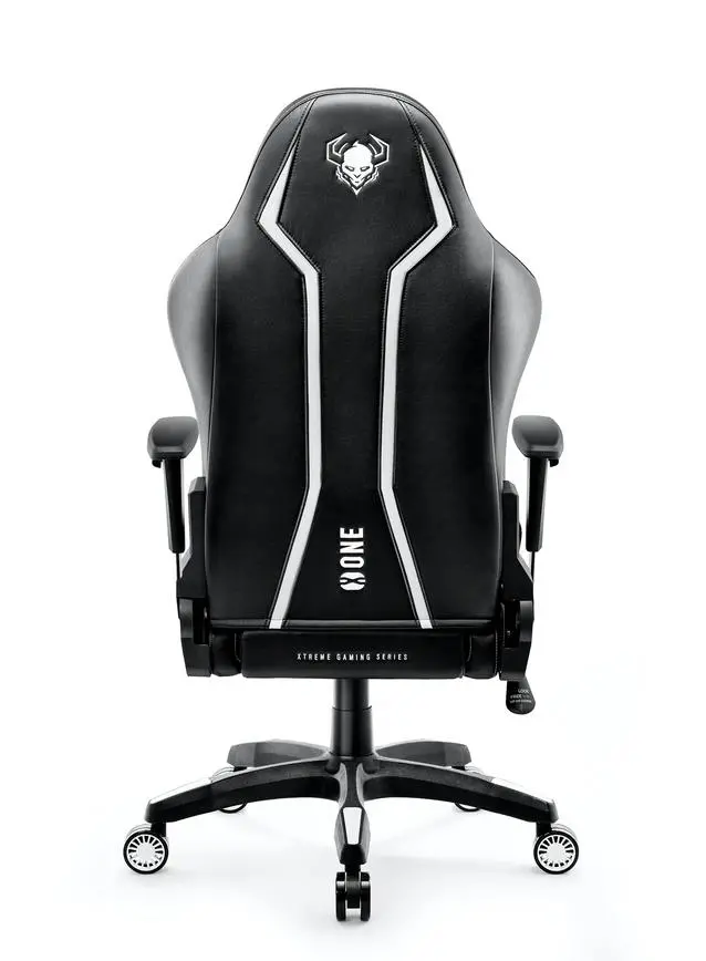 Fotel Diablo Chairs X-One 2.0 Normal Size Gamingowy do 136kg Skóra ECO Tkanina Czarno-biały