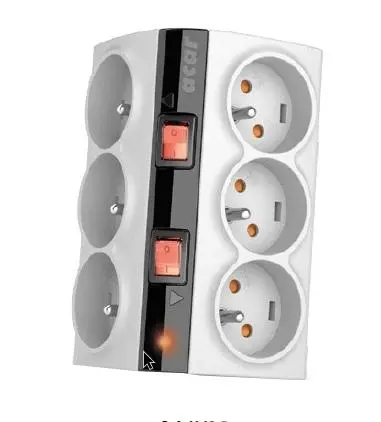 Listwa Acar SMART 6 gniazd 1,5m Szary