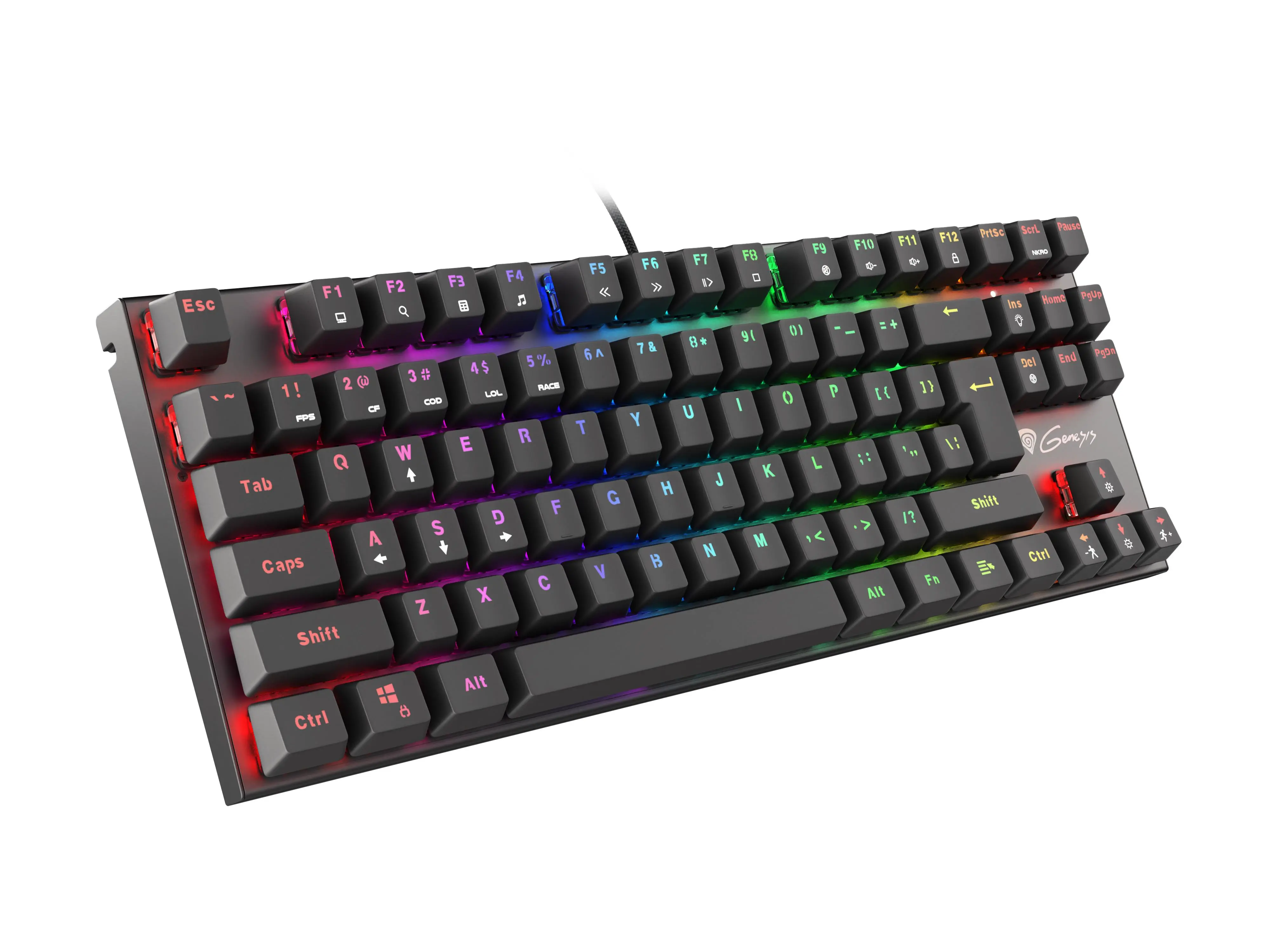 Klawiatura mechaniczna Genesis Thor 300 TKL RGB Outemu Red Czarny