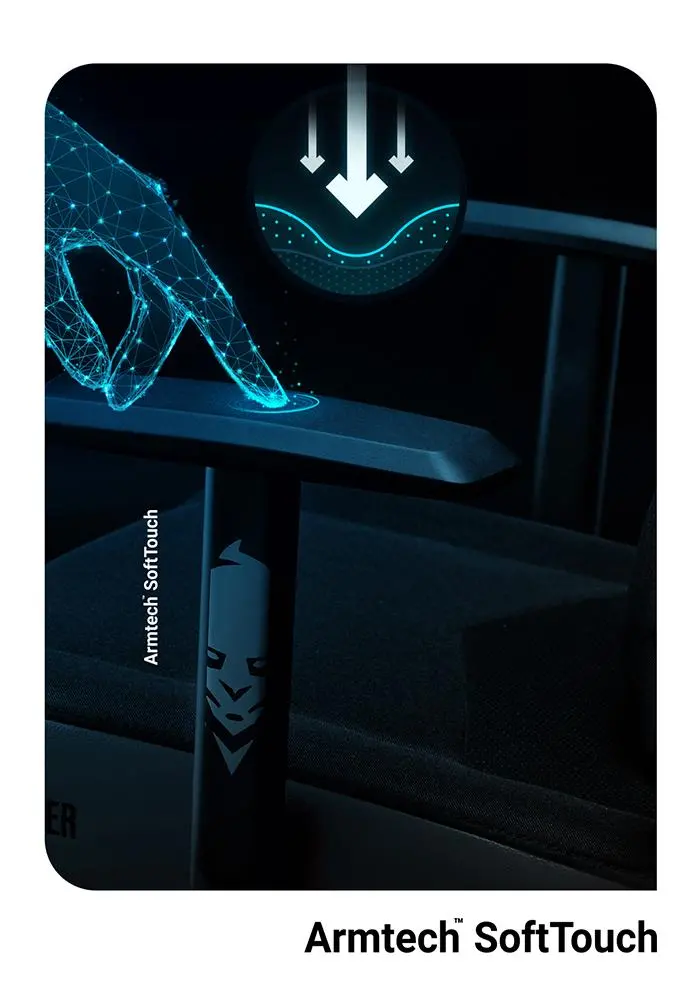 Fotel Diablo Chairs X-Gamer 2.0 Normal Size Gamingowy do 150kg Skóra ECO Tkanina Dark obsidian