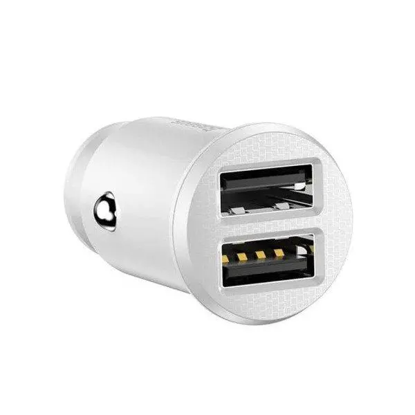 Ładowarka samochodowa Baseus Grain 2x USB 5V 3,1A Biały