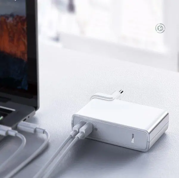Powerbank Baseus PPNLD-F02 Ładowarka GaN + 10000mAh 2w1 Power Station PPS PD 3.0 45W Biały