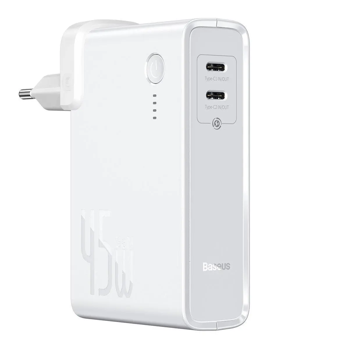 Powerbank Baseus PPNLD-F02 Ładowarka GaN + 10000mAh 2w1 Power Station PPS PD 3.0 45W Biały