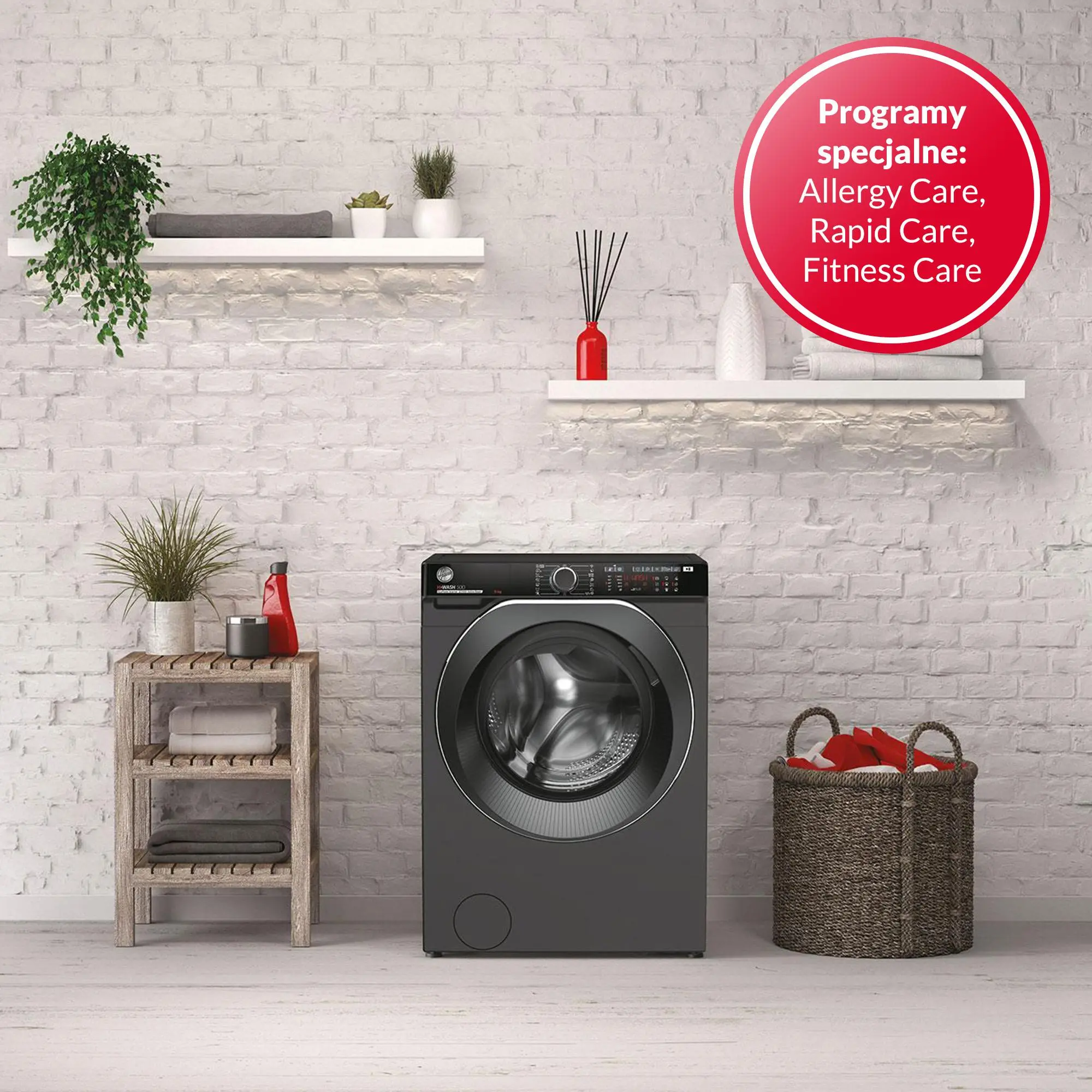 Pralka Hoover H-Wash 500 HWP 49AMBCR/1-S Slim 9kg 1400obr/min Zdalne sterowanie