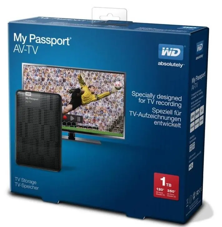 Dysk WD My Passport AV-TV 1TB USB 3.0 dysk do TV Czarny