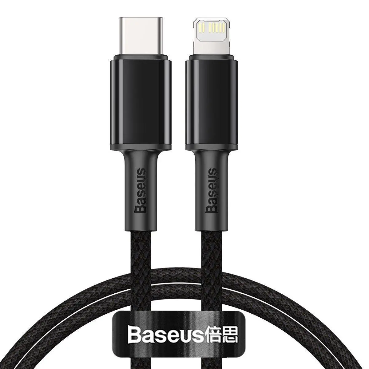 Kabel Baseus USB-C do Lightning High Density Braided 20W 5A PD 1m Czarny