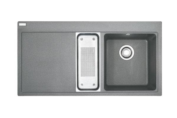 Zlewozmywak Franke Mythos MTG 651-100 - kamienny szary komora z prawej strony - granitowy - wpuszczany w blat - ociekacz