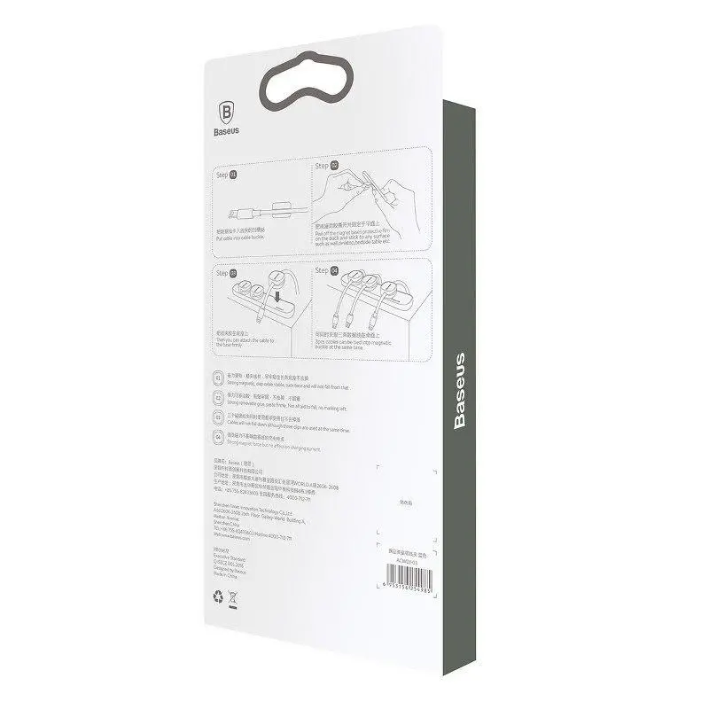 Organizer kabli Baseus ACWDJ-01 Peas Cable Clip Czarny