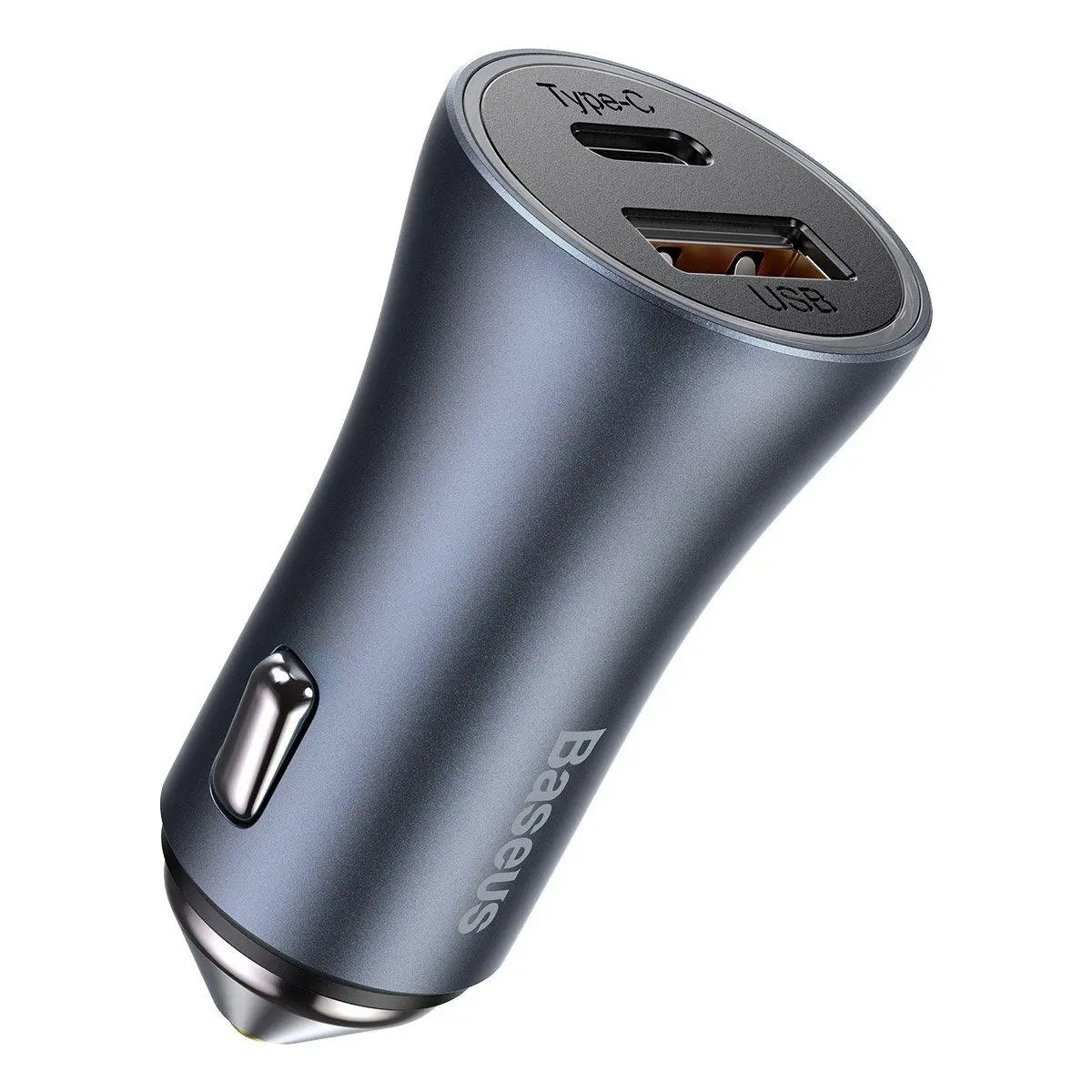 Ładowarka samochodowa Baseus Golden Contactor Pro 40W Szary kabel USB do USB-C 1m Czarny