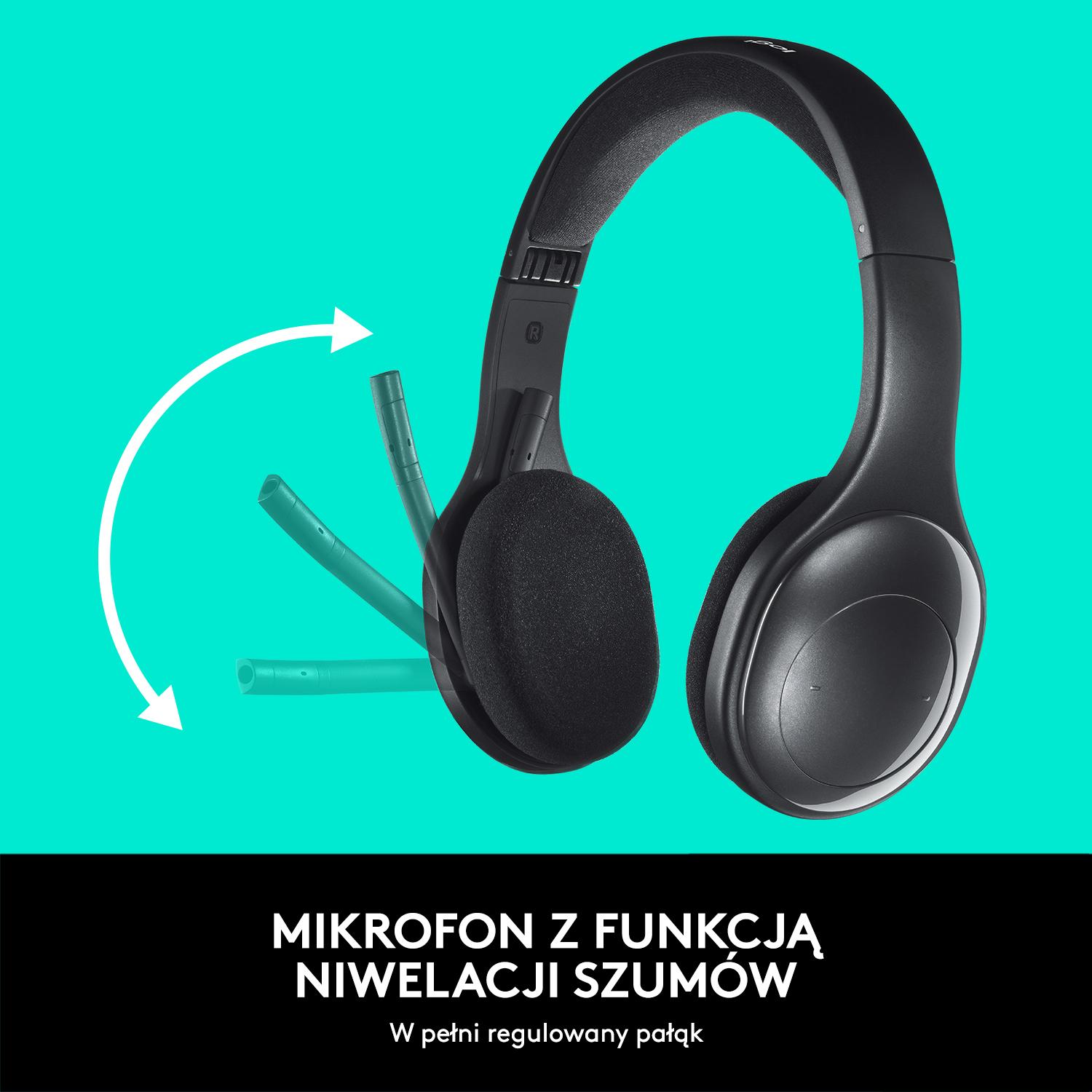 Słuchawki bezprzewodowe z mikrofonem Logitech Wireless Headset H800
