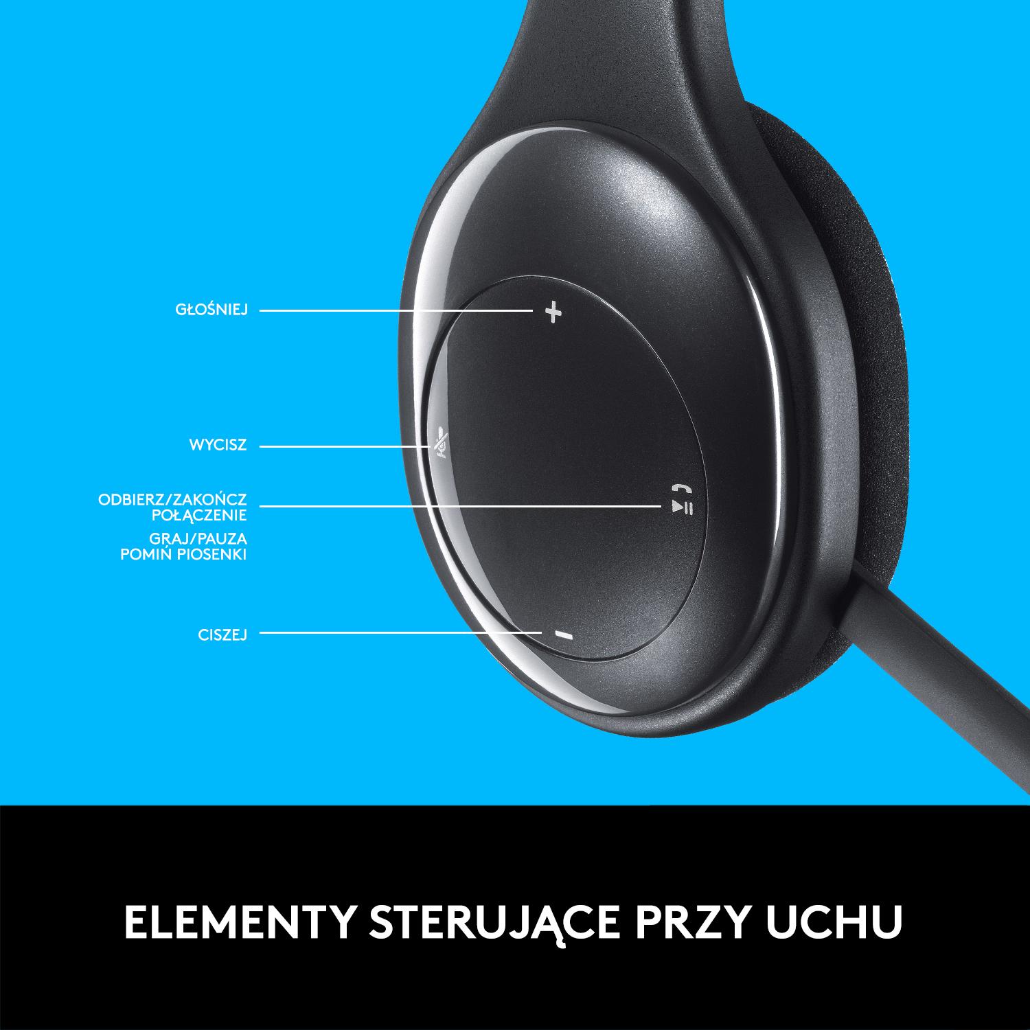 Słuchawki bezprzewodowe z mikrofonem Logitech Wireless Headset H800