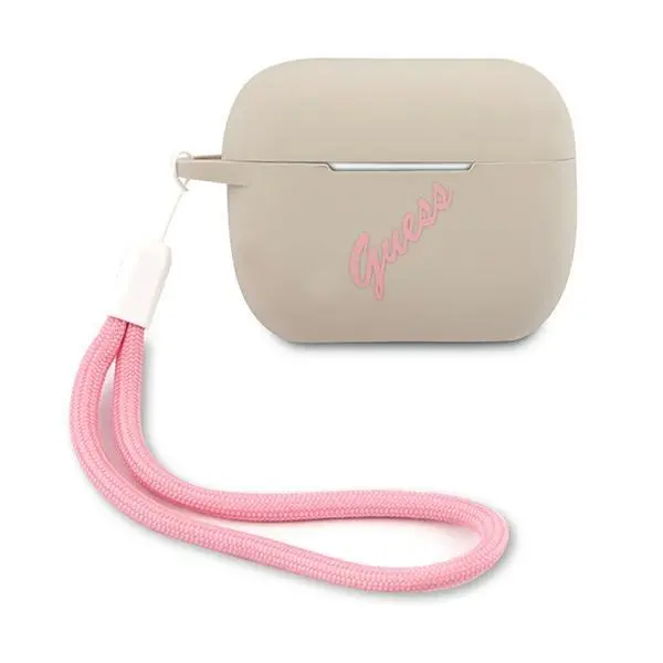 Etui na słuchawki Guess GUACAPLSVSGP Vintage AirPods Pro Szary/Różowy