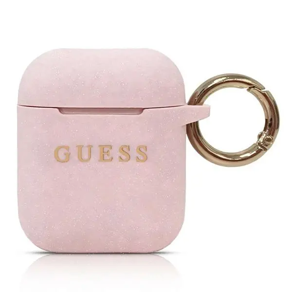 Etui na słuchawki Guess GUACCSILGLLP Silikonowe etui AirPods Różowy