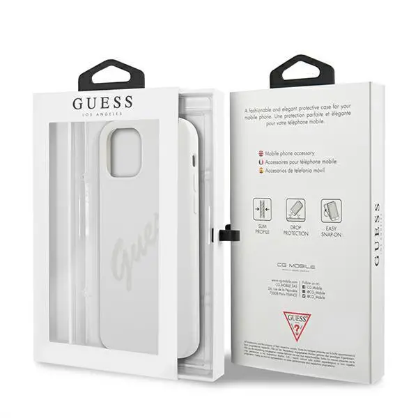 Etui Guess Silicone Vintage Script GUHCP12SLSVSCR do iPhone 12 mini Kremowy