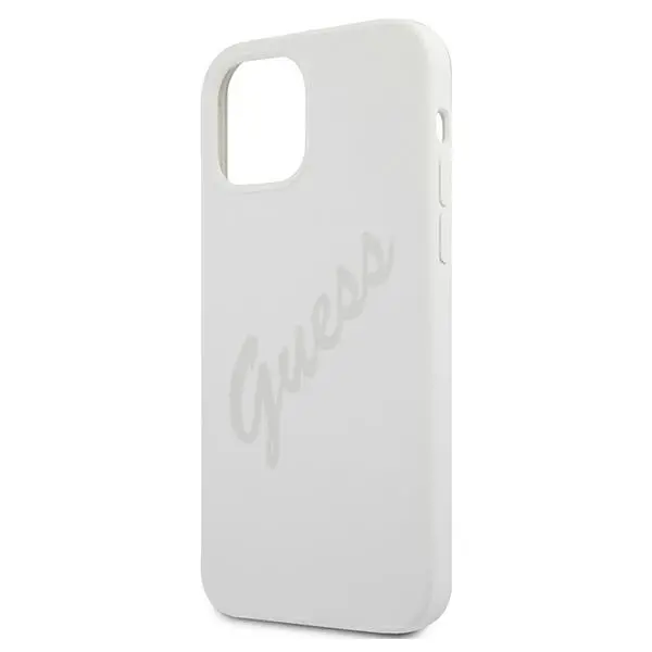 Etui Guess Silicone Vintage Script GUHCP12SLSVSCR do iPhone 12 mini Kremowy
