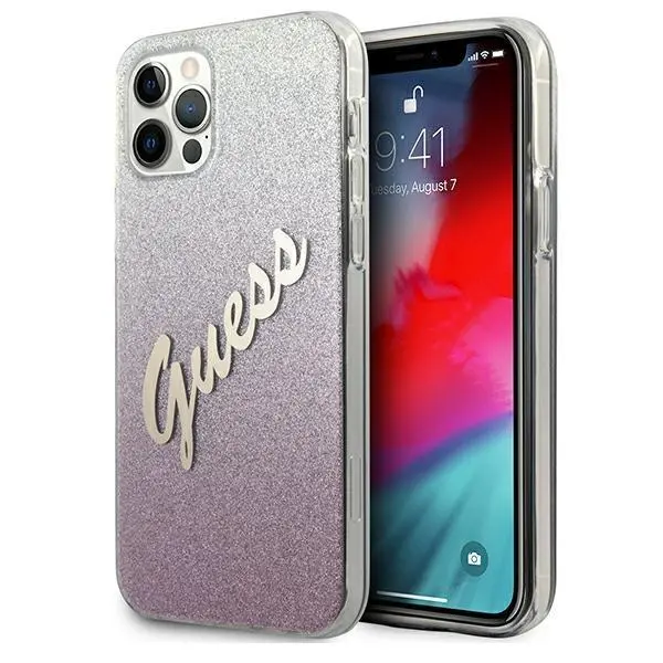 Etui Guess Glitter Gradient Script GUHCP12LPCUGLSPI do iPhone 12 Pro Max