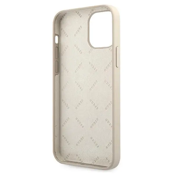 Etui Guess Silicone Vintage Script GUHCP12SLSVSGP do iPhone 12 mini Szaro-różowy