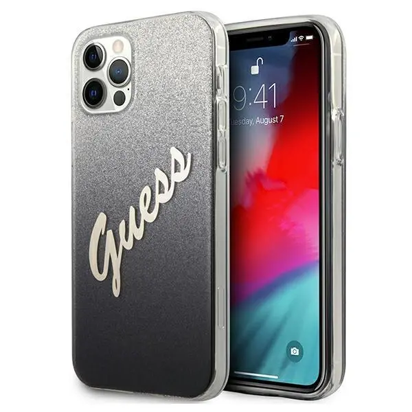 Etui Guess Glitter Gradient Script GUHCP12MPCUGLSBK do iPhone 12/12 Pro
