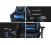Fotel Huzaro Force 8.2  - gamingowy - niebieski - skóra ECO - tkanina - do 160kg