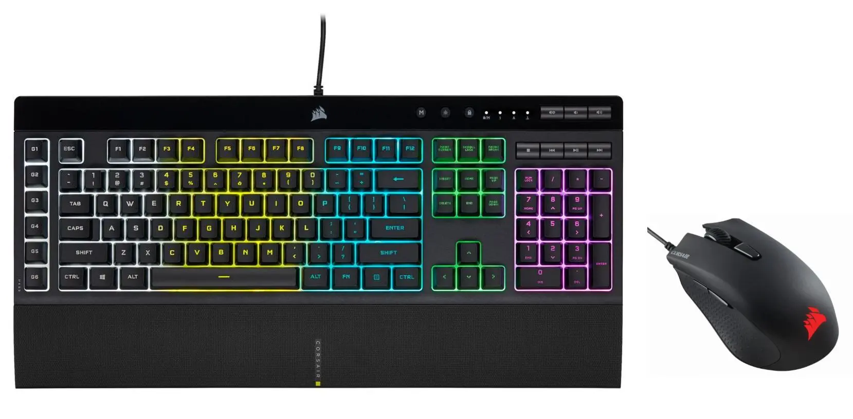 Zestaw Corsair K55 RGB Pro + Harpoon RGB Pro Czarny