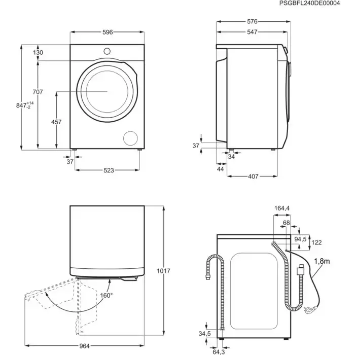 Pralko-suszarka Electrolux 700 SteamCare EW7WO368SP 55,1cm 8kg/5kg