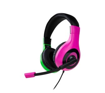 Słuchawki przewodowe z mikrofonem BigBen SWITCHHEADSETV1P+G Nintendo Switch Gaming Headset Nauszne Różowo-zielony