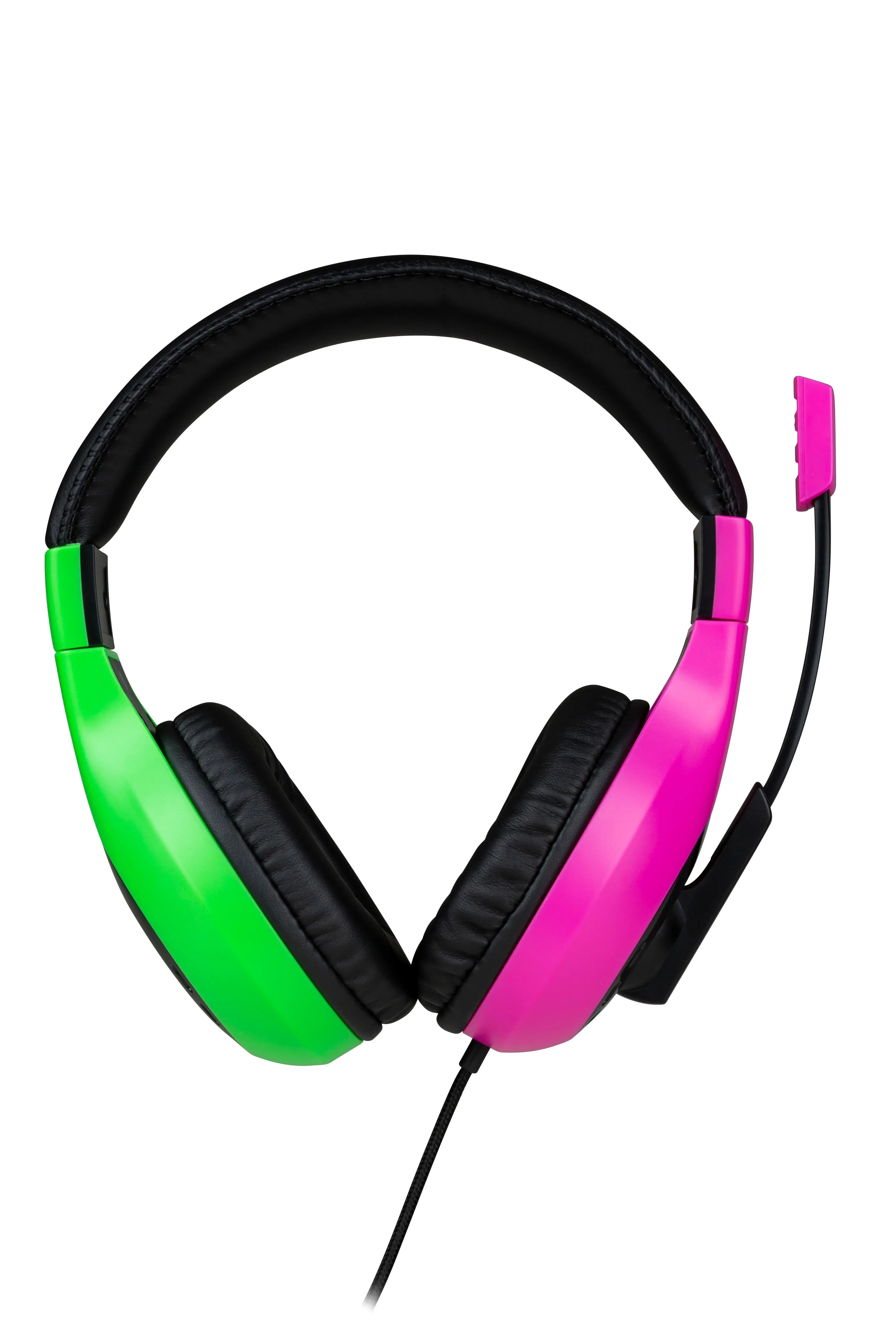 Słuchawki przewodowe z mikrofonem BigBen SWITCHHEADSETV1P+G Nintendo Switch Gaming Headset Nauszne Różowo-zielony