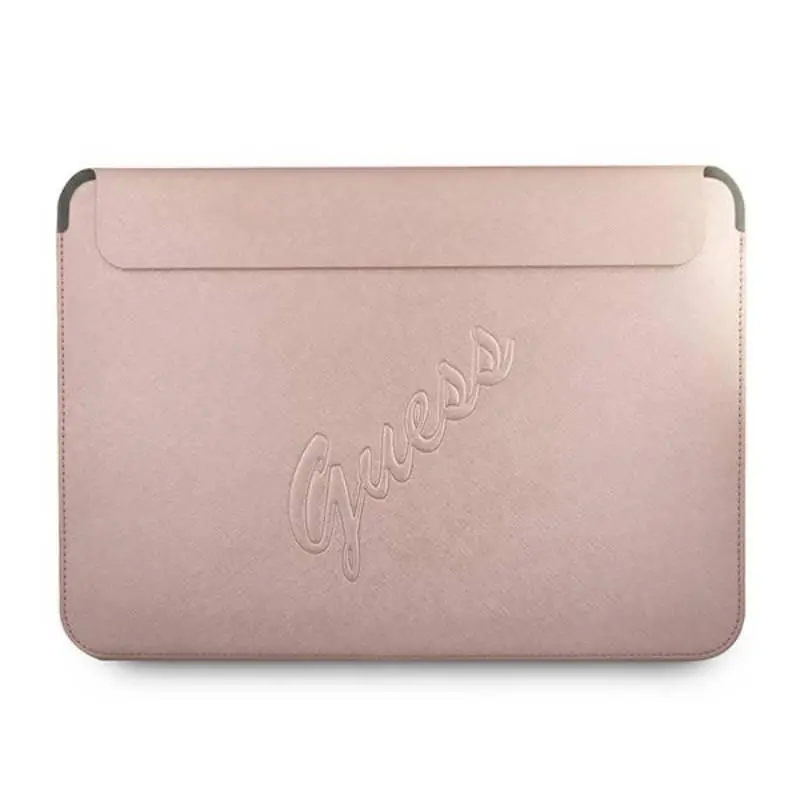 Etui na laptop Guess GUCS13PUSASPI Saffiano Script Różowy