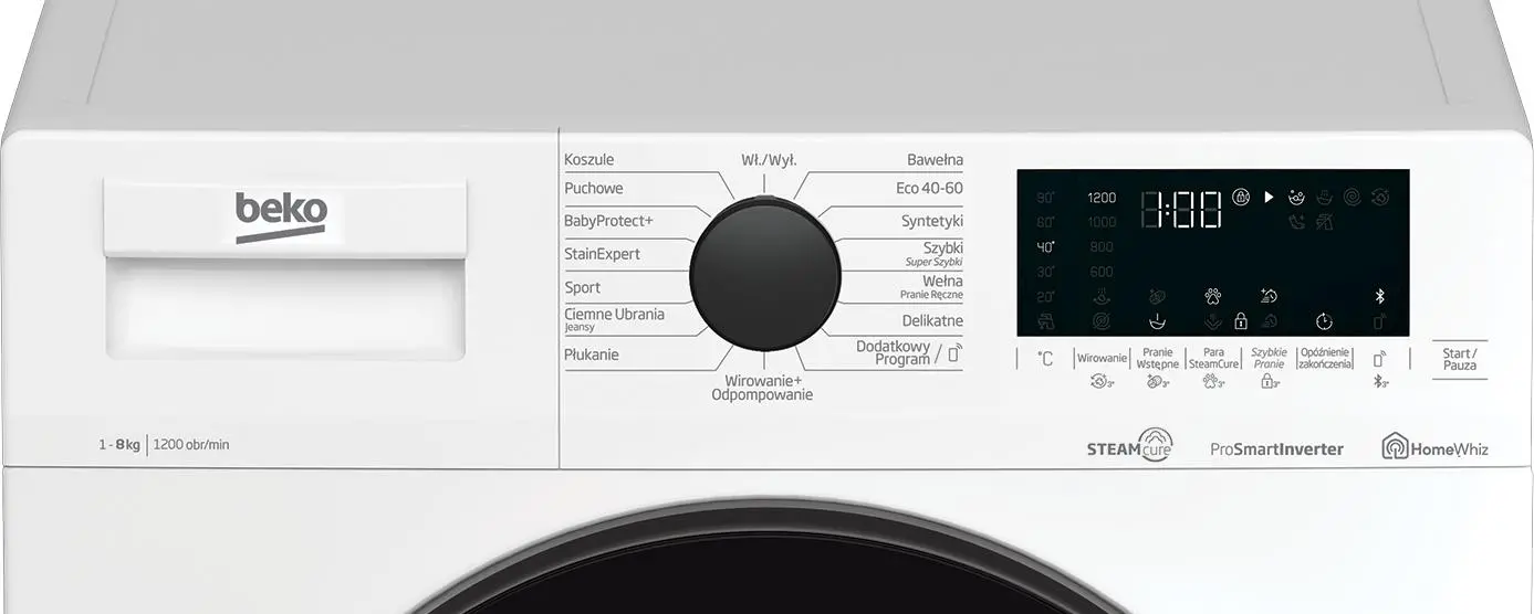 Pralka Beko WUE8626XBWS SteamCure 8kg 1200obr/min Zdalne sterowanie