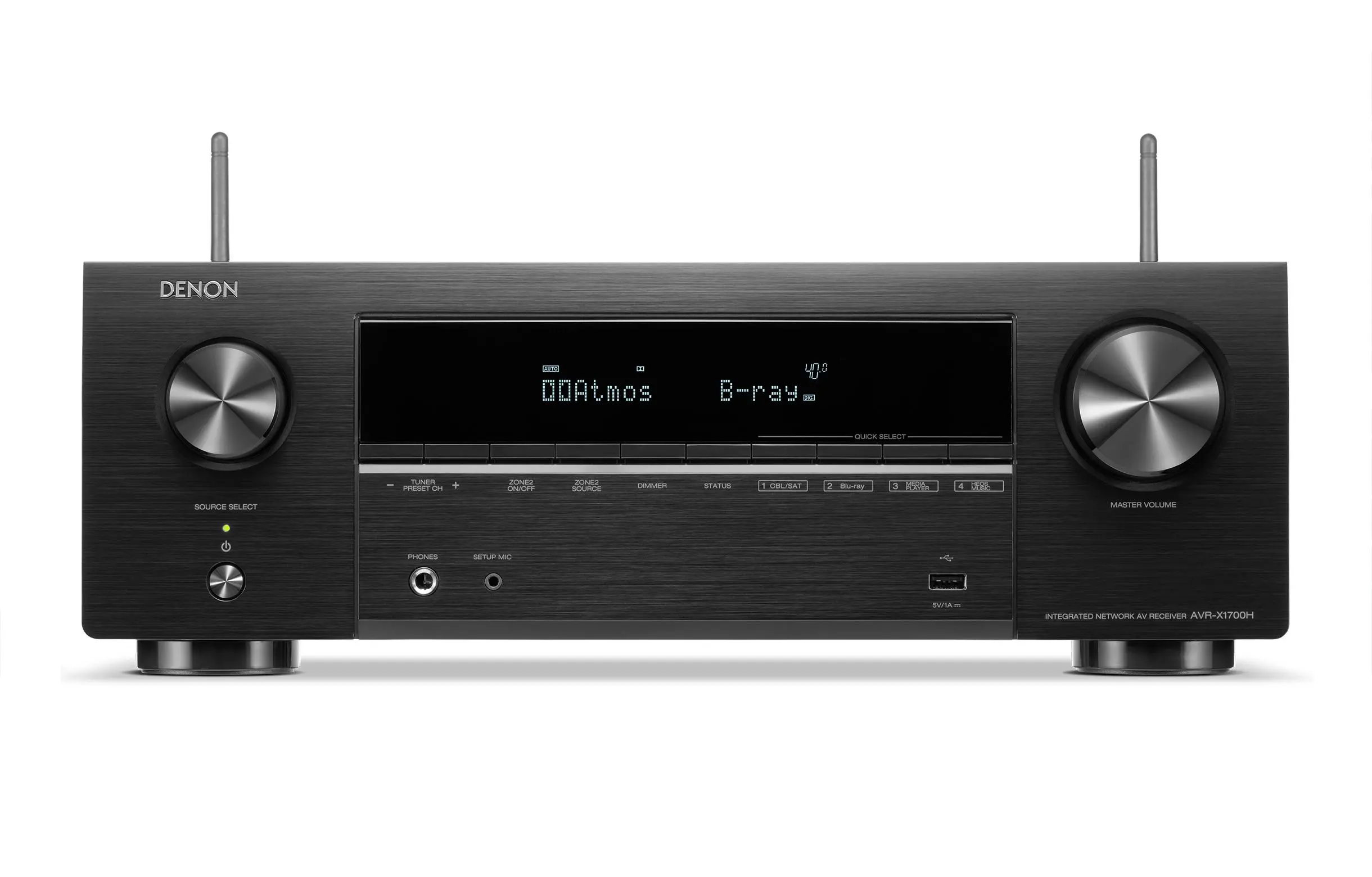 Amplituner Denon AVR-X1700H 7.2-kanałowy Dolby Atmos DTS X Wi-Fi Bluetooth AirPlay Czarny