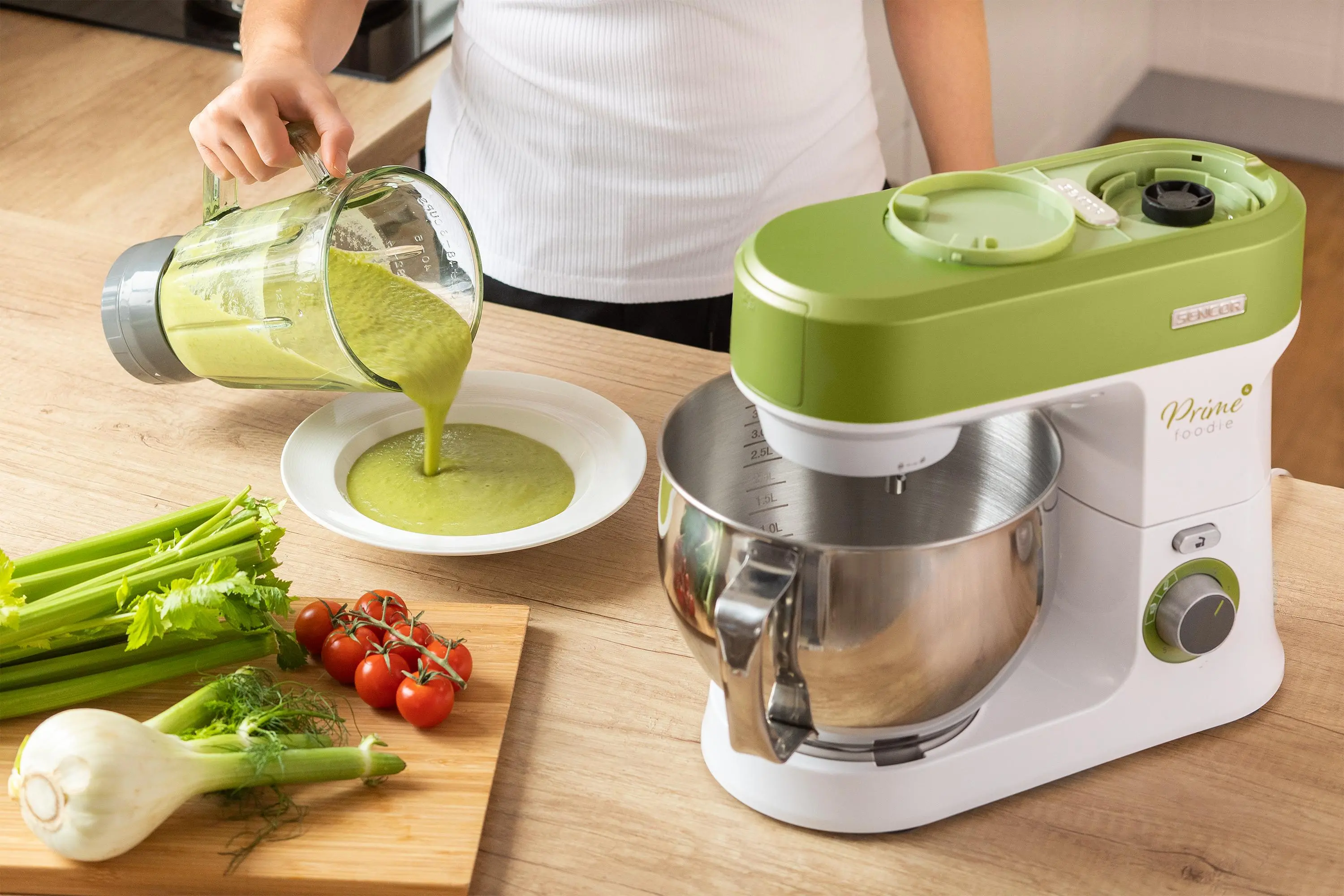 Robot planetarny Sencor STM 3780GG 1200W Maszynka do mielenia Szatkownica Blender kielichowy