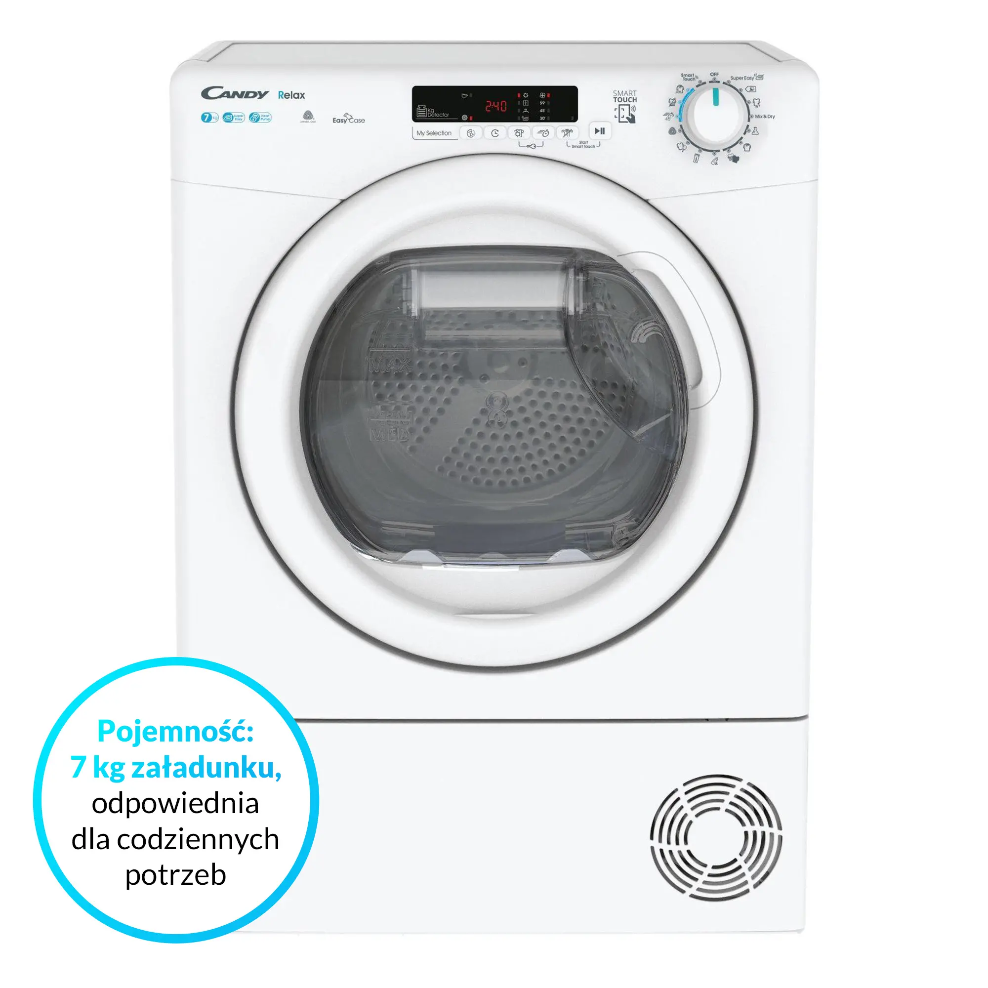 Suszarka Candy Smart CR4 H7A1DE-S Slim 46,5cm 7kg