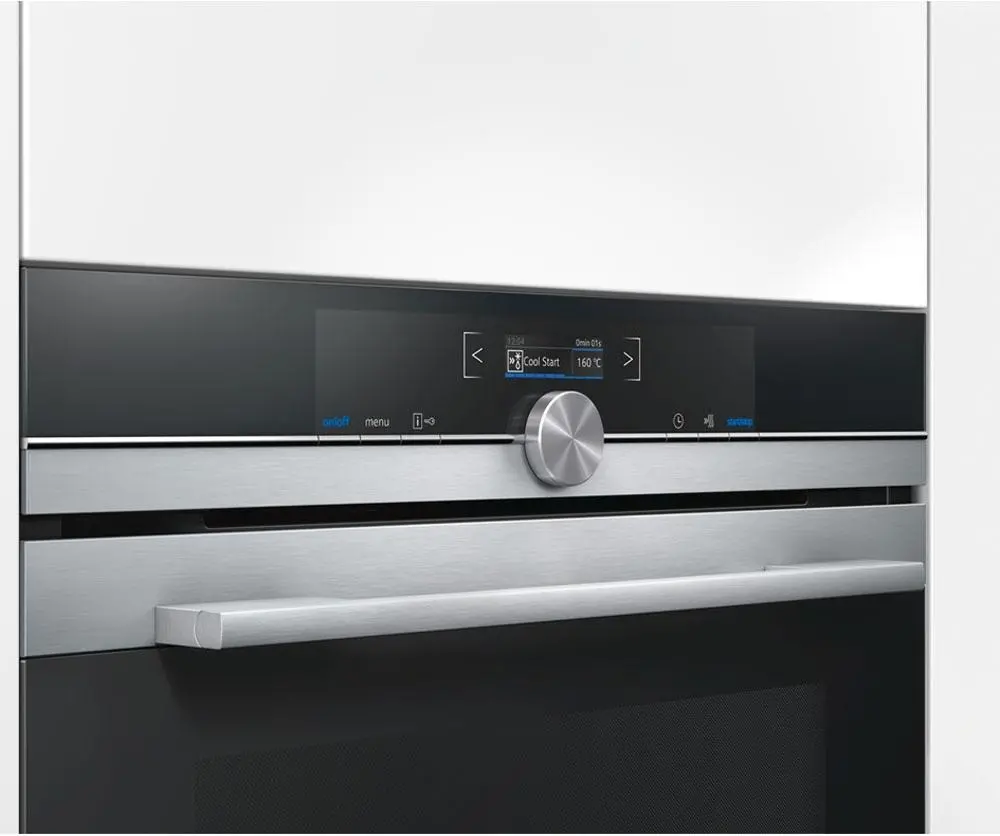 Piekarnik z mikrofalą Siemens iQ700 CM633GBS1 Termoobieg Srebrno-czarny