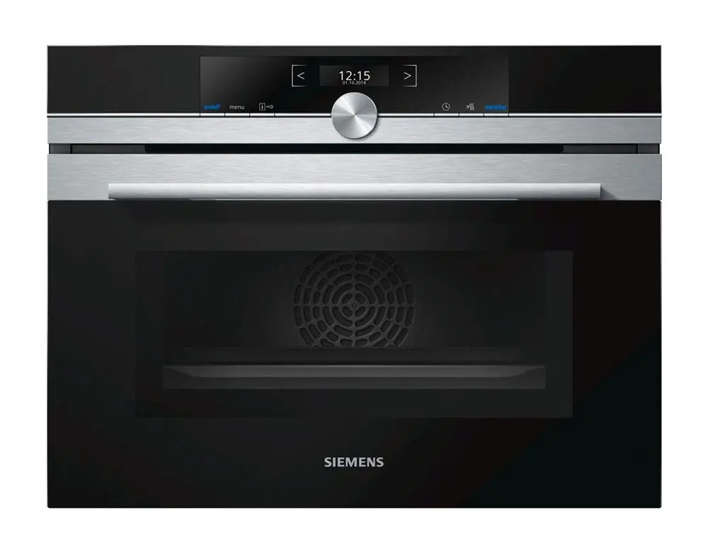Piekarnik z mikrofalą Siemens iQ700 CM633GBS1 Termoobieg Srebrno-czarny
