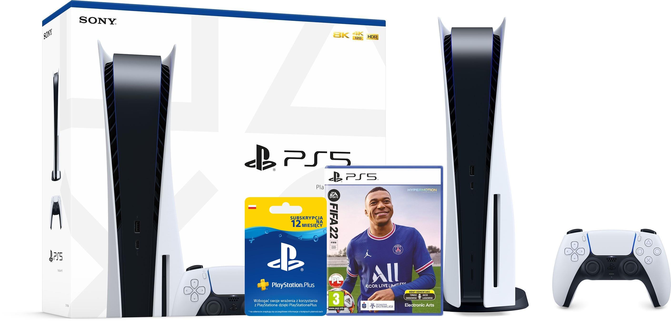 Sony PlayStation 5 (PS5) z napędem - FIFA 22 - subskrypcja