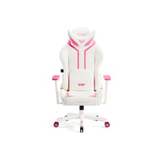 Fotel Diablo Chairs X-Ray 2.0 Kido Dla dzieci do 90kg Skóra ECO Biało-różowy