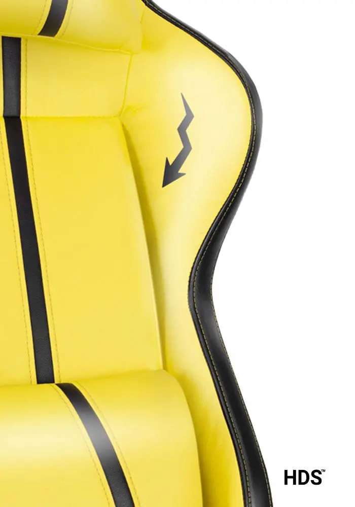 Fotel Diablo Chairs X-One 2.0 Normal Size Electric Yellow Gamingowy do 136kg Skóra ECO Tkanina Żółto-czarny